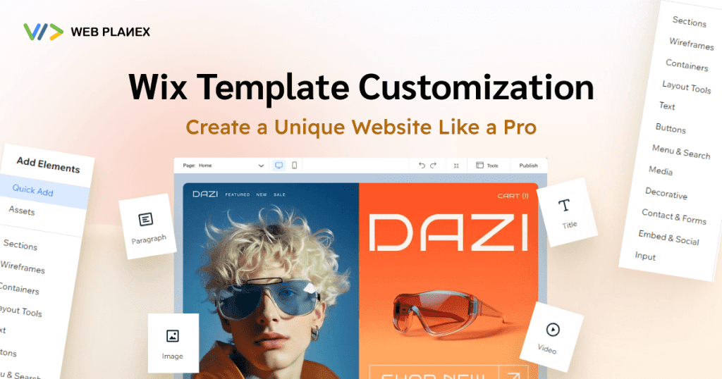 Customizing a Wix template for a professional and unique website design